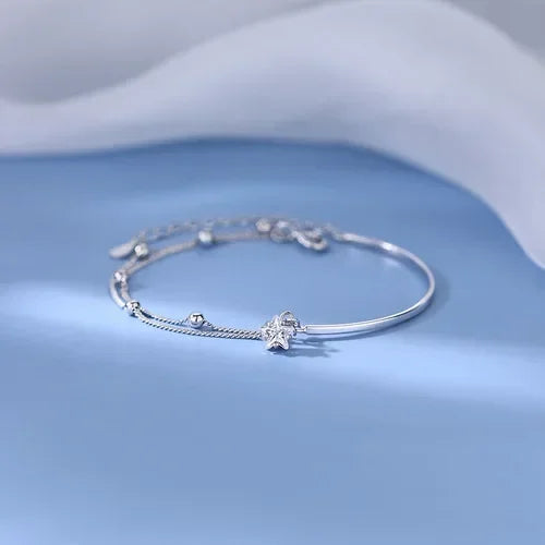 925 Sterling Silber Schöne Sterne Armbänder für Frauen Koreanische Mode Designer Party Hochzeit Schmuck Urlaub Geschenk Frauen Armband