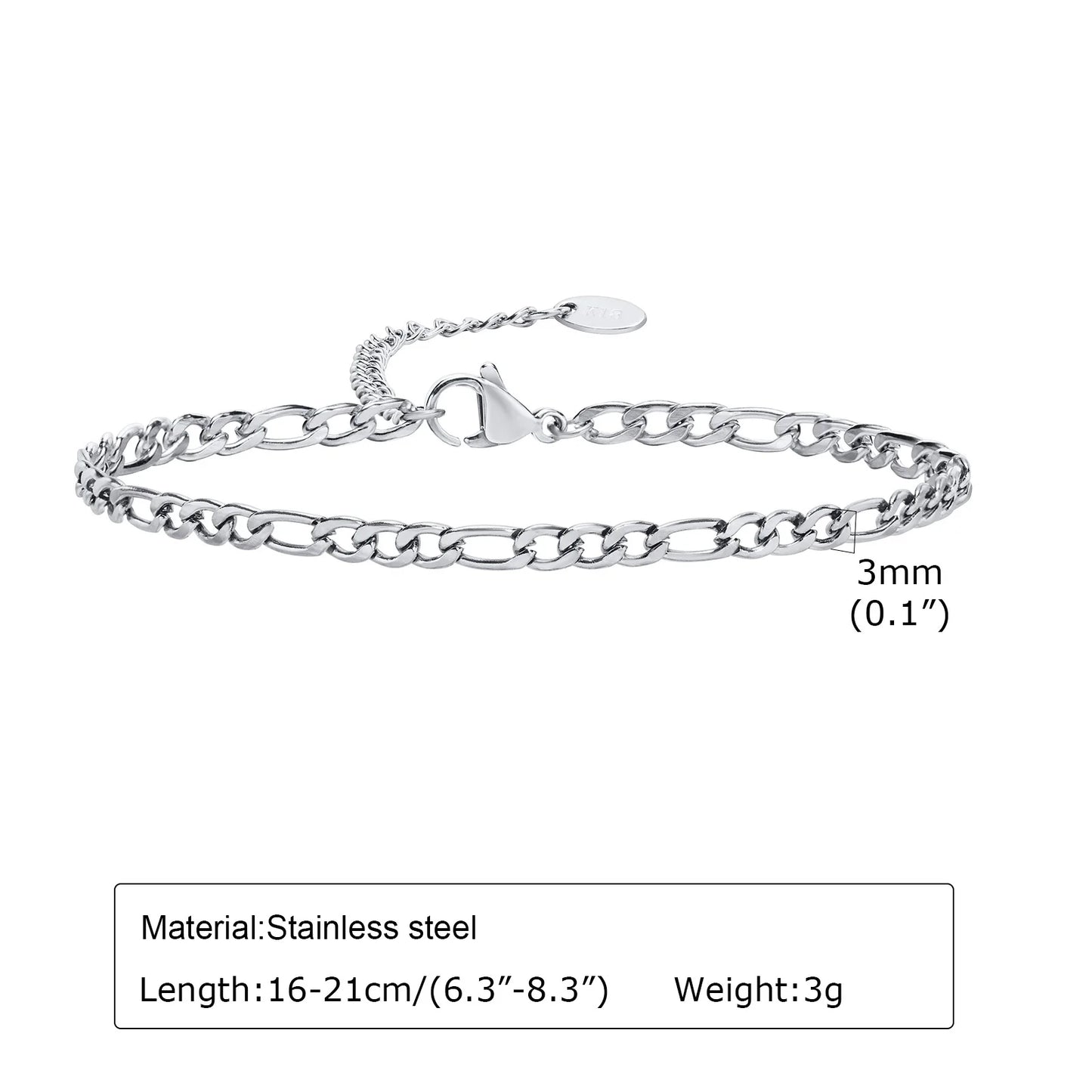 Edelstahl-Kettengliederarmbänder für Damen und Herren, Liebesgeschenk zum Valentinstag für Sie