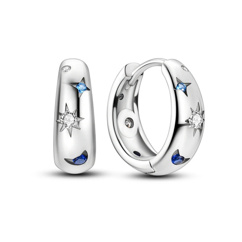 2025 neue 925 Sterling Silber Creolen Blumen Zirkon Tropfen Ohrringe Stud Für Frau Feine Geburtstag Hochzeit Schmuck Geschenke