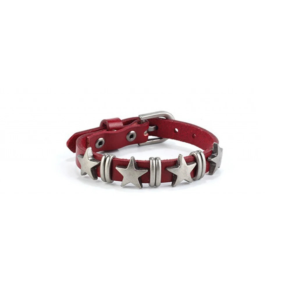 Gothic Star Punk Kunstleder Armband für Männer Frauen Spiked Armreif Goth Schmuck Vintage Y2K Cosplay Emo Kleidung Zubehör
