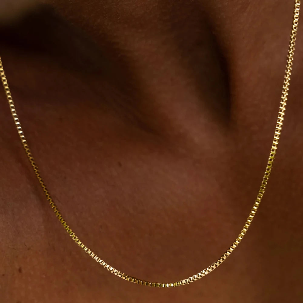 ELANDIS Edelstahl Wasserdicht Platin Charme 1,5 MM Box Kette Halskette in Weiß Goldene männer Feine Geschenk Schmuck dropshipping