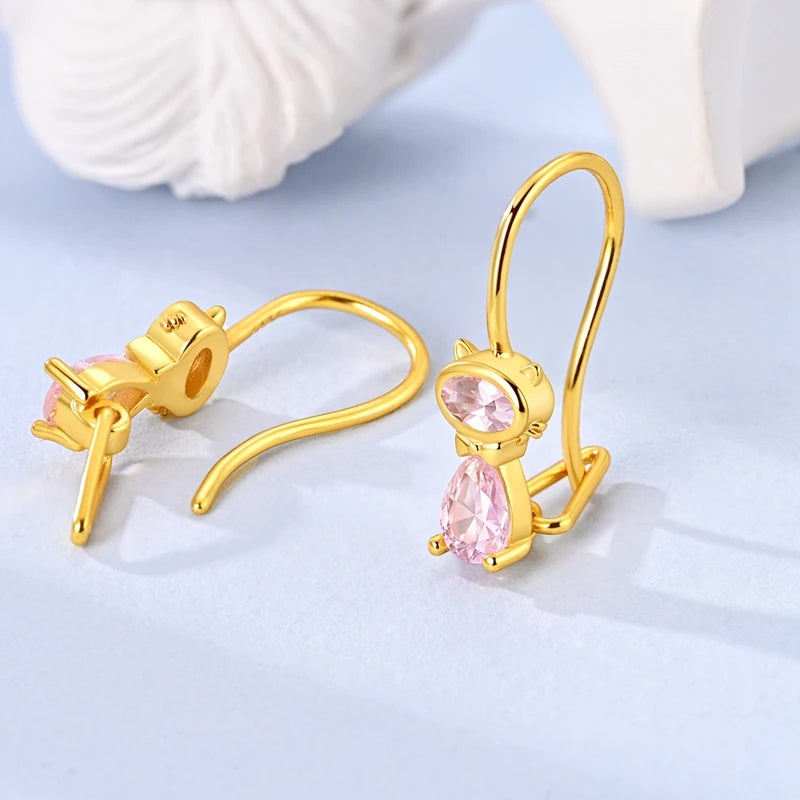 Ohrringe aus 925er-Sterlingsilber, Goldserie, U-förmige Creolen, passend für Original-925-Charms für Frauen und Mädchen, Party, edler Schmuck