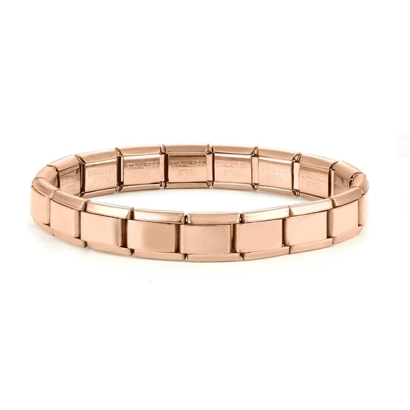 Neue frauen männer Schmuck DIY 9MM Breite Italienische Elastische Charme Armband Einfarbig Edelstahl Mode Armreif