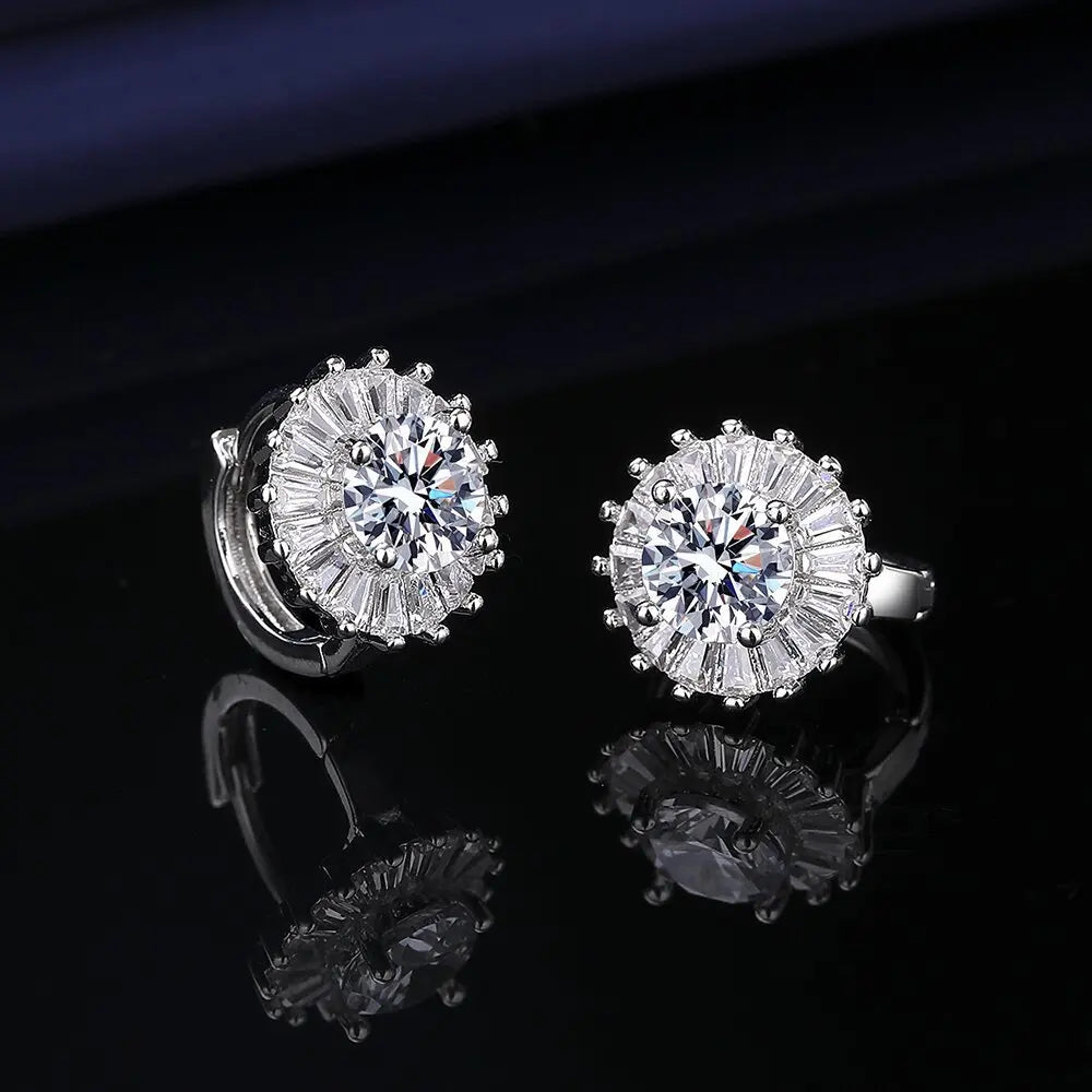 Creolen aus 925er-Sterlingsilber, Nadel, rosa Kristall, Herz-Creolen für Damen, modische geometrische Anhänger-Ohrringe, Luxus-Schmuck, Geschenke