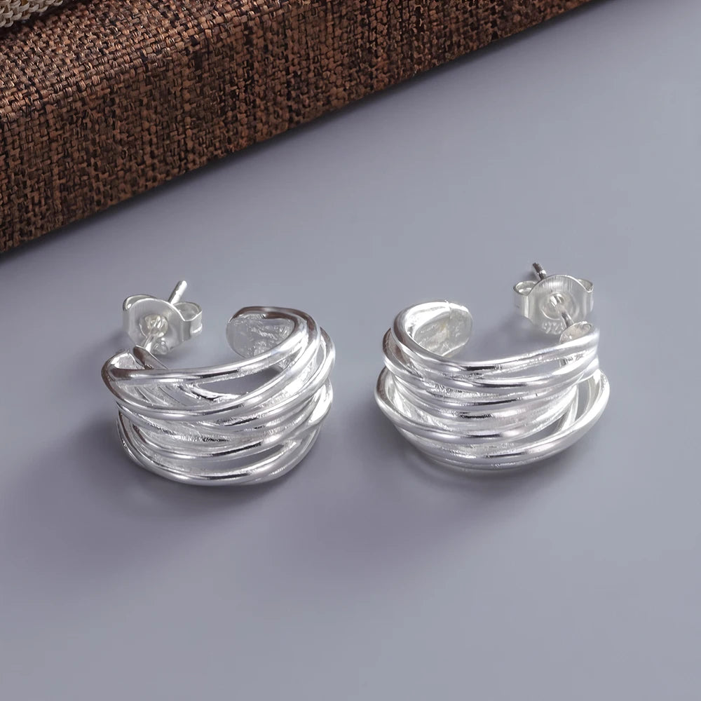 VENTFILLE 925 Sterling Silber Bogen Knoten Ohr Clip für Frauen Mädchen Band Design Ballett Stil Süße Schmuck Geschenk Dropshipping