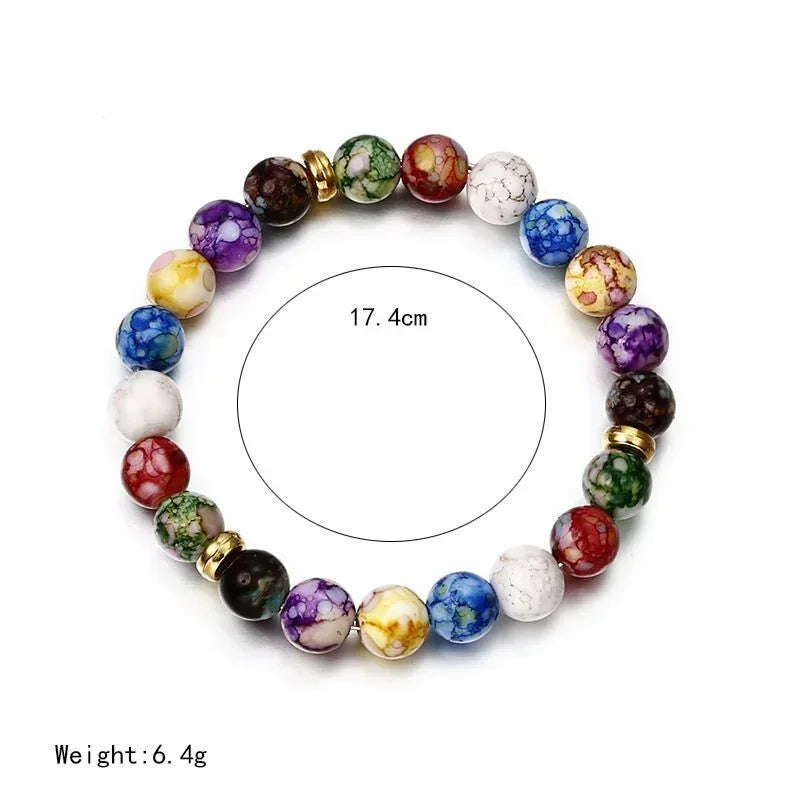Klassisches 7-Reiki-Heil-Chakra-Perlen-Armband, Naturstein, geflochten, Yoga, Balance, Energieperlen, vulkanisches Armband für Männer und Frauen