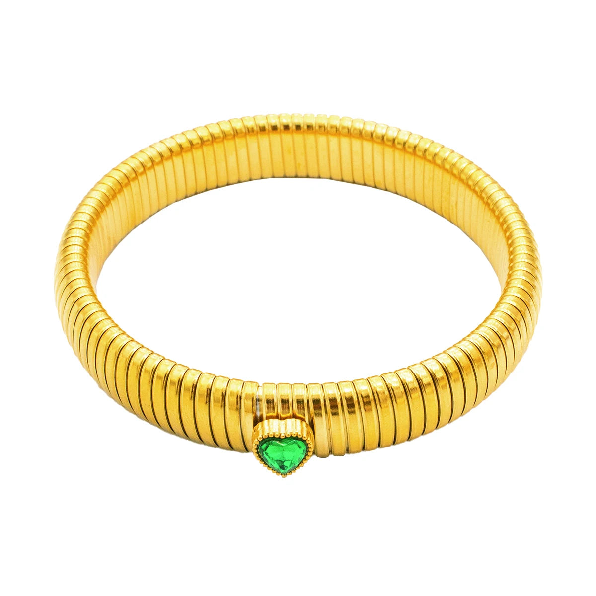 Wasserdichtes Edelstahl-Retro-Elastizitäts-Armband aus dickem Metall, poliert, 18 Karat vergoldet, Trend, Mode, Unisex, Schmuck für Männer und Frauen