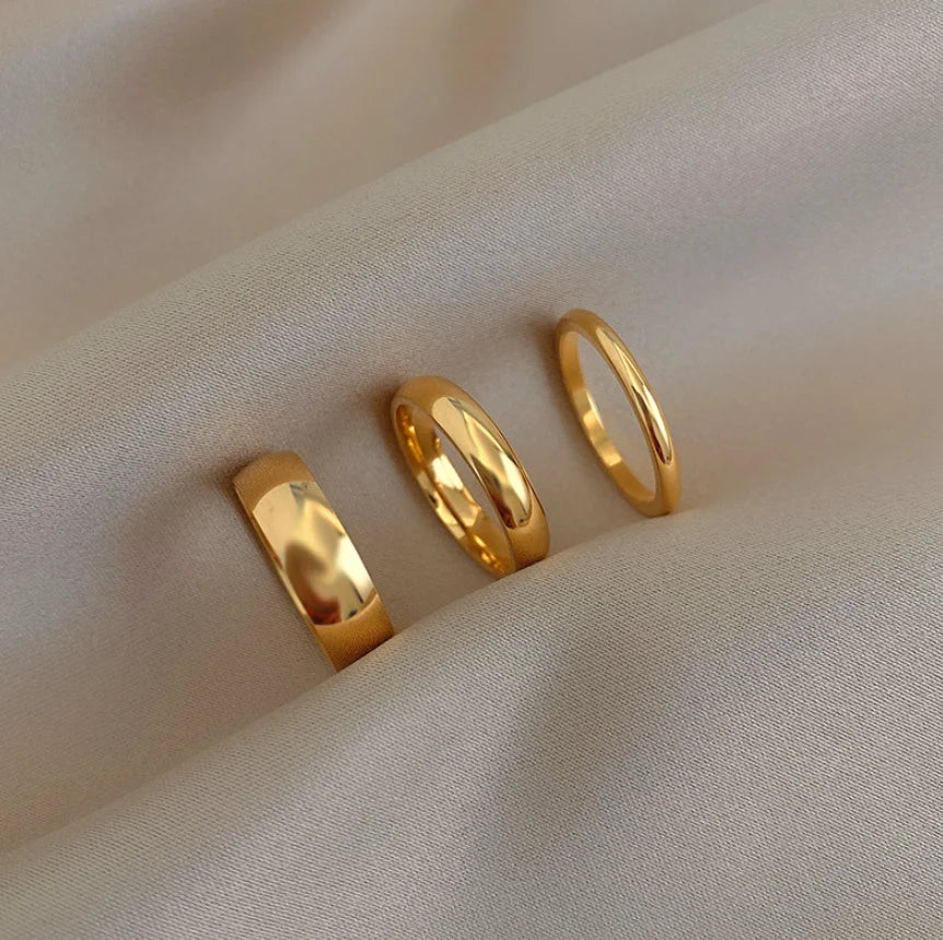 Anlauffreie 2mm 4mm 6mm Edelstahl 18K vergoldet Silber Farbe Knuckle Ringe für Lady Minimalistische Goldringe für Frauen