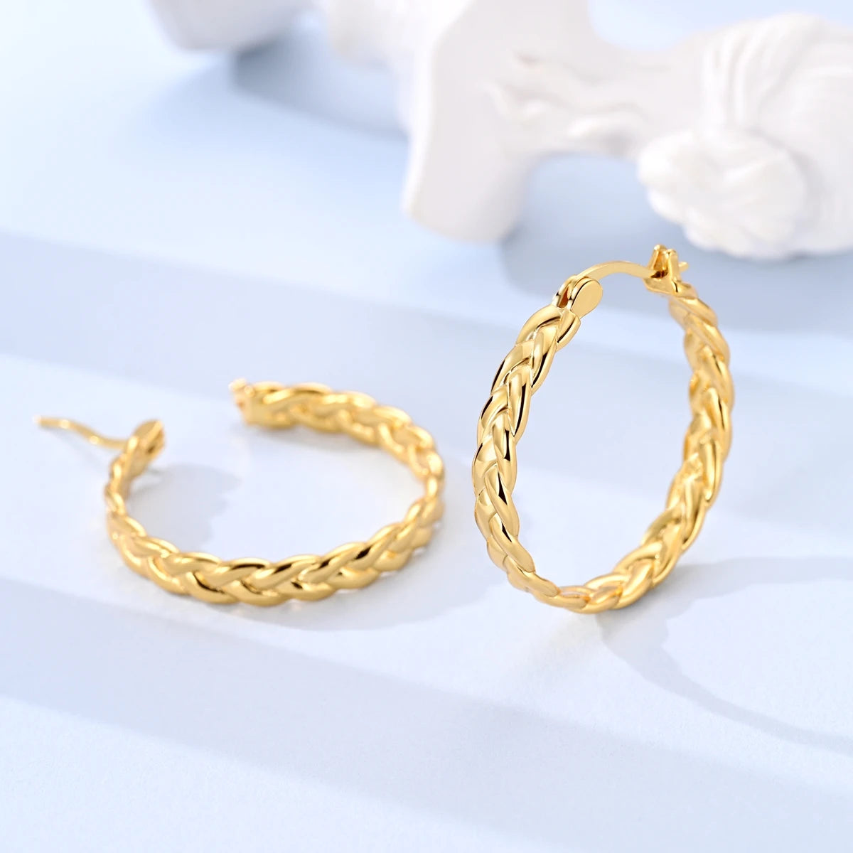 Ohrringe Original 925er Sterlingsilber Ohrstecker Tropfen Creolen Roségold für Frauen Mädchen Party Hochzeit Geburtstag Schmuck Geschenk