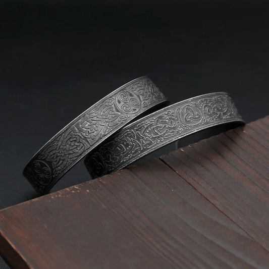 Vintage nordische Wikinger Valknut Armbänder Edelstahl keltischen Knoten Armreifen für Männer Mode Amulett Schmuck Geschenke Drops hipping