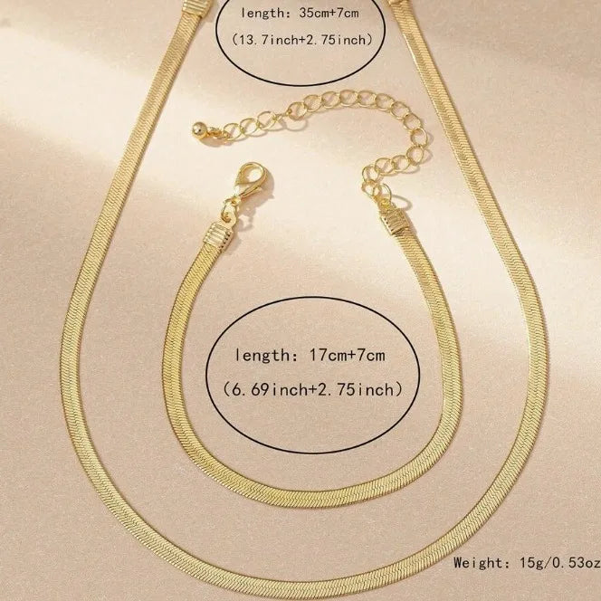 Joy Espero Mujer Goldene Edelstahl Schlangenknochen Kette Halskette Hip Hop Chic Frauen Einfachen Stil Halskette Armband Sets Schmuck Mohamed