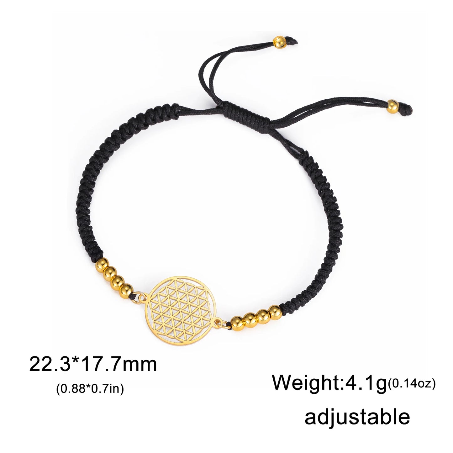 Lucktune Wikinger Blume des Lebens Armband für Frauen Edelstahl Hohl Geometrische Box Kette Handgelenk Armbänder Wicca Schmuck Geschenk