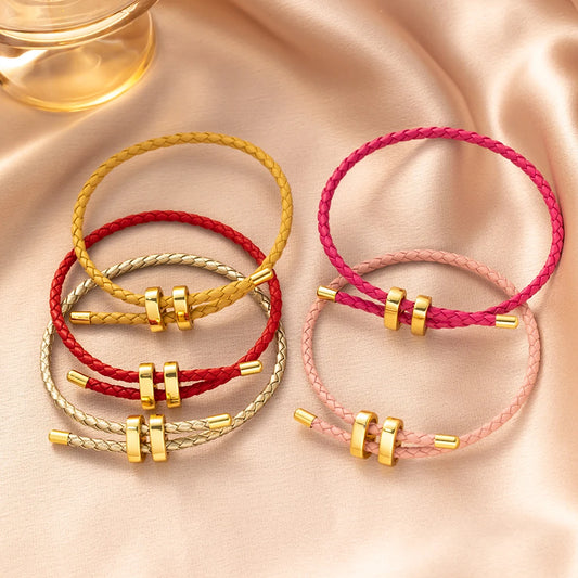 1Pcs Einstellbare Geflochtene Acht-Zeichen Schnalle Leder Armband Für Paar Männer Frauen Armreif Schmuck Machen Zubehör Großhandel
