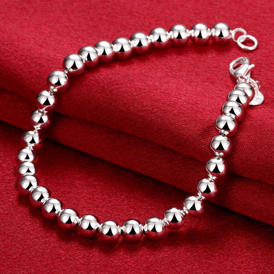 925 Sterling Silber 6 MM Perle Perlen frauen Armbänder auf Hand Designer Schmuck Damen 2022 Trend Freies Verschiffen Einzelteile schmuck