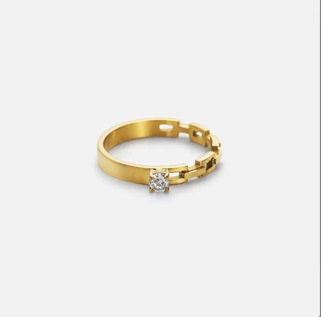 DASEIN Sommer Neue Gypsy Lines Einzigartige Zirkon Ring für Frauen 18k Gold Überzogene Edelstahl Minimalistischen Tänzerin Schmuck Ringe set
