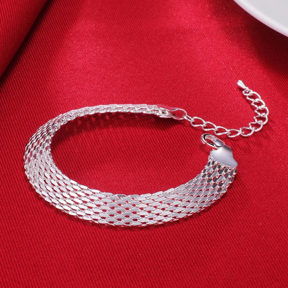 Heiße neue Armbänder aus 925er Sterlingsilber für Frauen, exquisite Mode, Webkette, Hochzeit, Party, Weihnachtsgeschenke, Schmuck