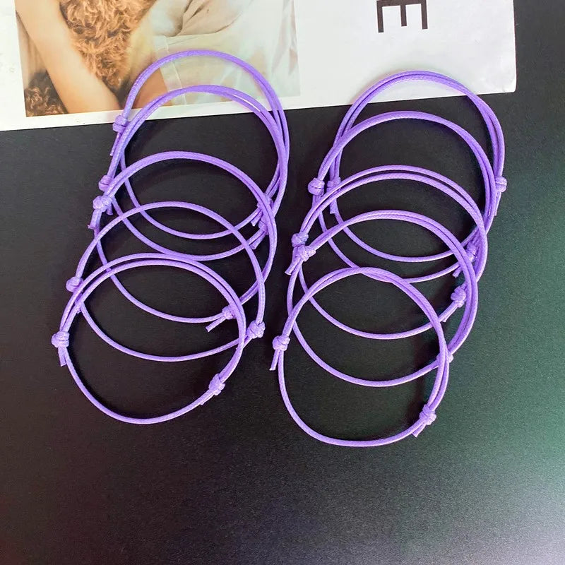 10 teile/lose Einstellbare Wachs Seil Fußkettchen für Frauen Männer Schwarz Rot Weiß Bunte Mode Fuß Armband Großhandel Schmuck Dropshippin
