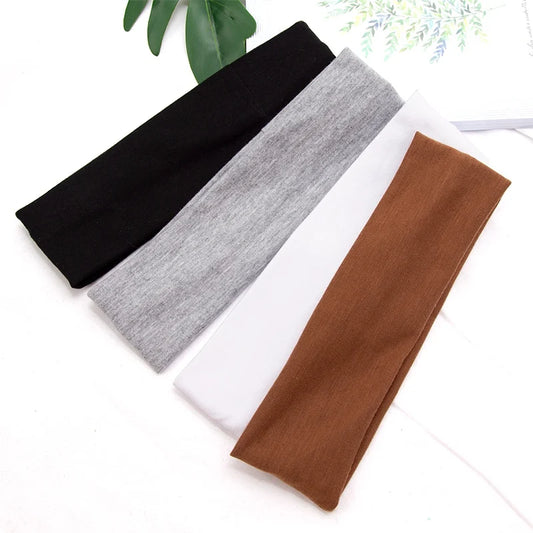 Elastisches Baumwoll-Haarband, modische Stirnbänder für Damen und Herren, solide Laufen, Fitness, Yoga, Haarbänder, Stretch, Make-up, Haar-Accessoires
