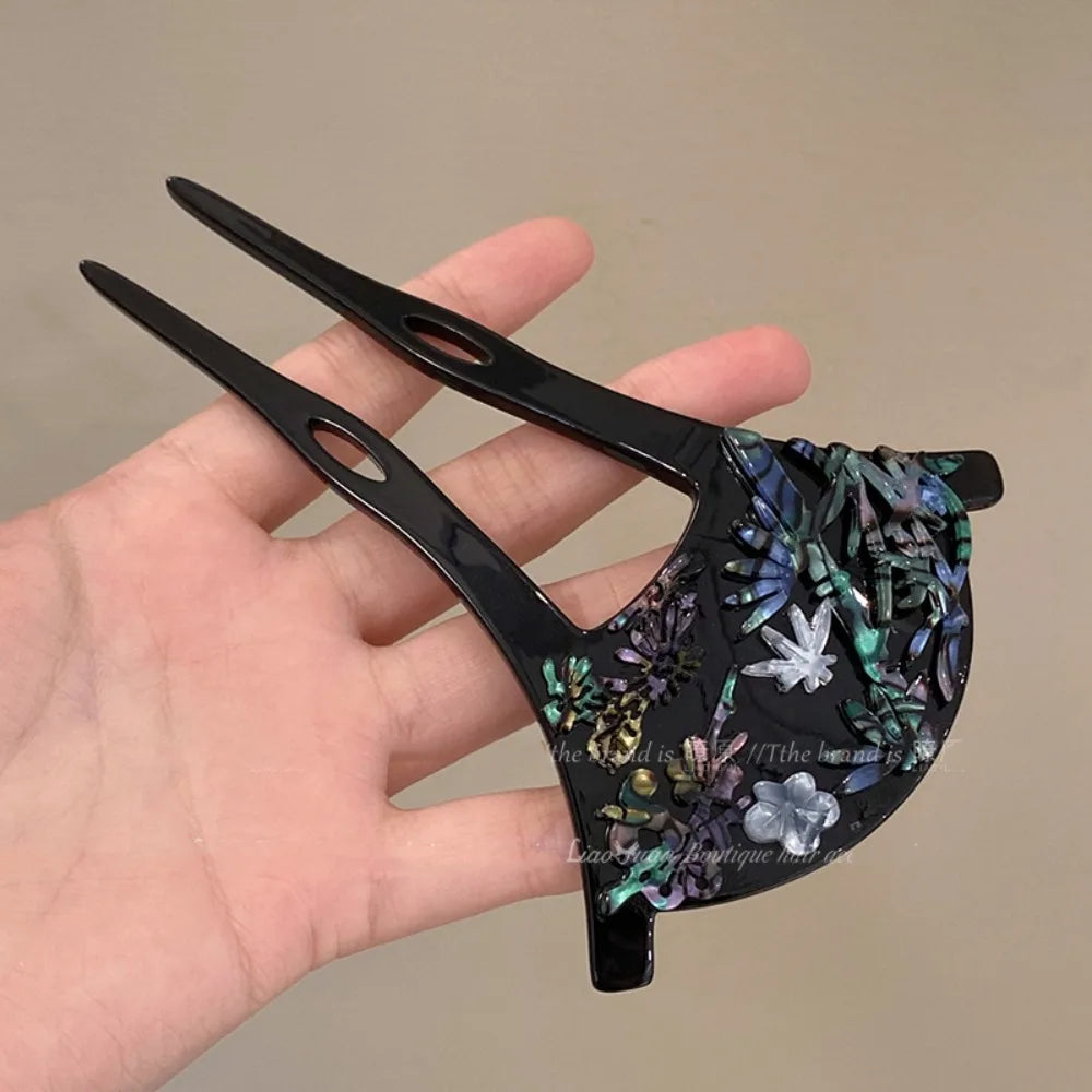 U-förmiger Fächer-Haarstab, alter Stil, chinesischer Stil, chinesischer Stil, Haarnadel, Cheongsam-Haar, Essstäbchen, Mädchen-Haar-Accessoires