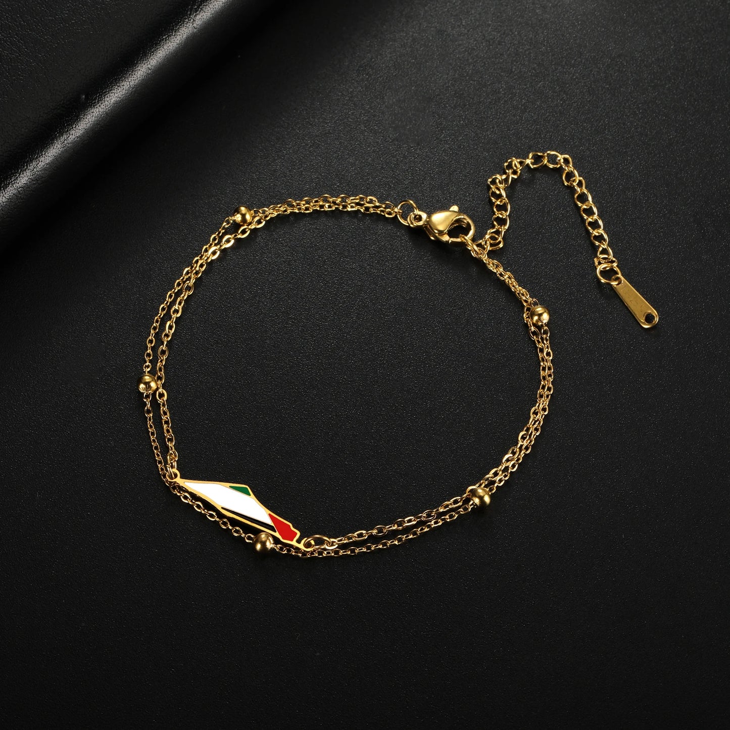 COOLTIME Palästina Karte Charme Frauen Armbänder Edelstahl Einstellbare Doppel Schicht Männer Geographie Armband schmuck Großhandel