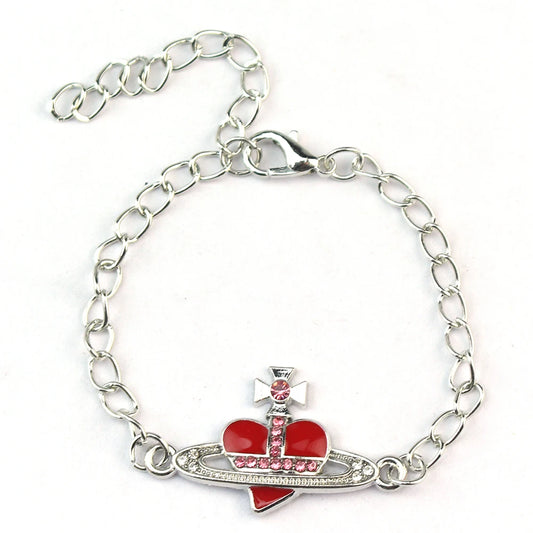 Trendiges Armband Saturn Strass Kristall Planet Saturn Anhänger für Frauen Mode Charm Schmuck Geschenk