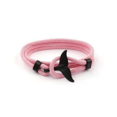 Männlich Multilayer 4mm Milan Seil Viking Armband Charme Whale Tail Armbänder Für Männer Armband Trendy Ozean Tier Fischschwanz schmuck