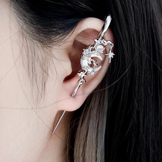 Neuartiger Stern-Mond-Ohrring, eleganter, modischer Ohrstecker für den täglichen Gebrauch, Ohrringe für Frauen, Ohrringe, Damenohrringe, Schmuck