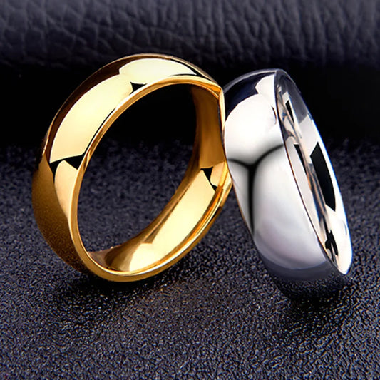Einfache 6mm Titan Ring Frauen Männer Verhindern Allergie Hochglanzpoliert Hochzeit Ringe Edelstahl Paar Finger Schmuck Geschenke