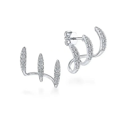 Ohrstecker aus 925er-Sterlingsilber mit Krallen und Kristall-Gold-Ohrring, AAA-Stein, modernes Design, Modeaccessoires für Damen, 2025, Schmuck