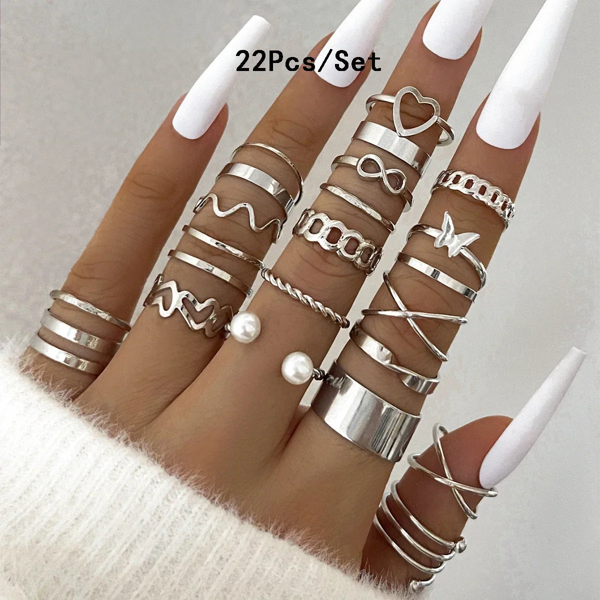30Pcs Bohemian Geometrische Knuckle Ringe Set Für Frauen Gold Silber Farbe Finger Ring Mädchen Fashion Party Schmuck Zubehör