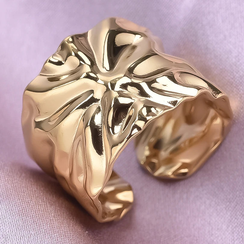 1/2/3 stücke mischen Farbe klobigen breiten Ring offene Edelstahl ringe für Frauen Männer Accessoires unregelmäßige Oberfläche kpop Modeschmuck