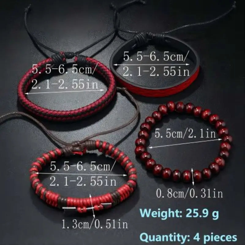 Mode Vintage männer Leder Armband Amors Pfeil Holz Perlen Leder Hand Gewebt Retro Mode Armbänder Für Männer