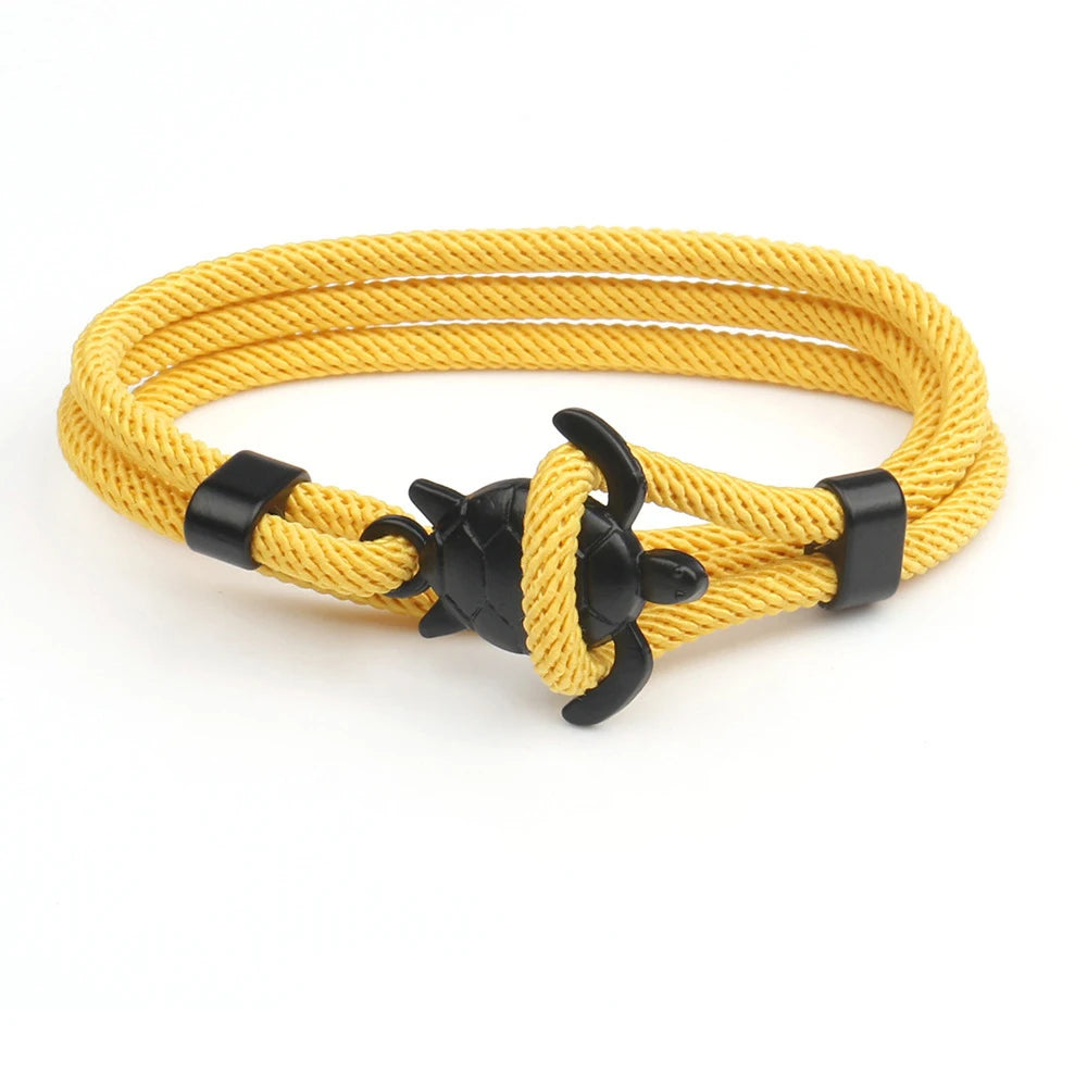 Männlich Einfache Mode Meeresschildkröte Seil Armband Hohe Qualität Milan Linie Reine Hand Stricken Armbänder Für Männer Armband Schmuck Geschenk