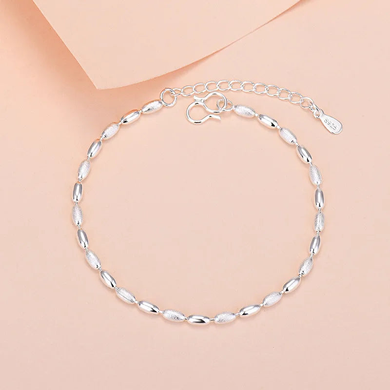 Charm-Armband aus 925er-Sterlingsilber mit Glücksperlen für Damen, Kette, runde Armreifen, modischer Luxus-Qualitätsschmuck, Weihnachtsaccessoires