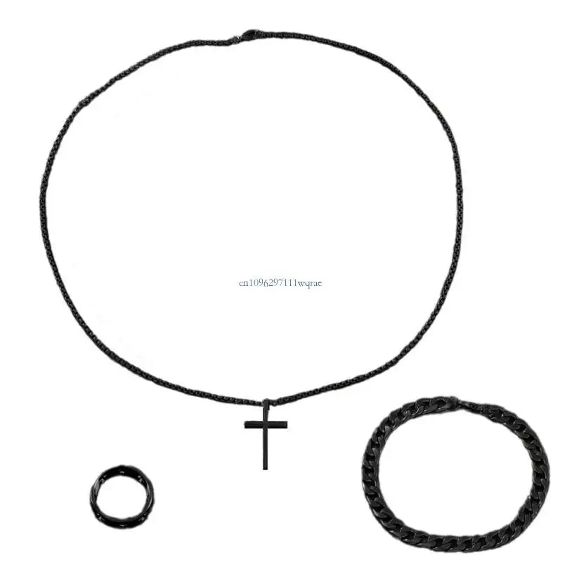 Moderne Männer religiöse Anhänger Halskette Armband Ringlegierung Accessoires für den Menschen