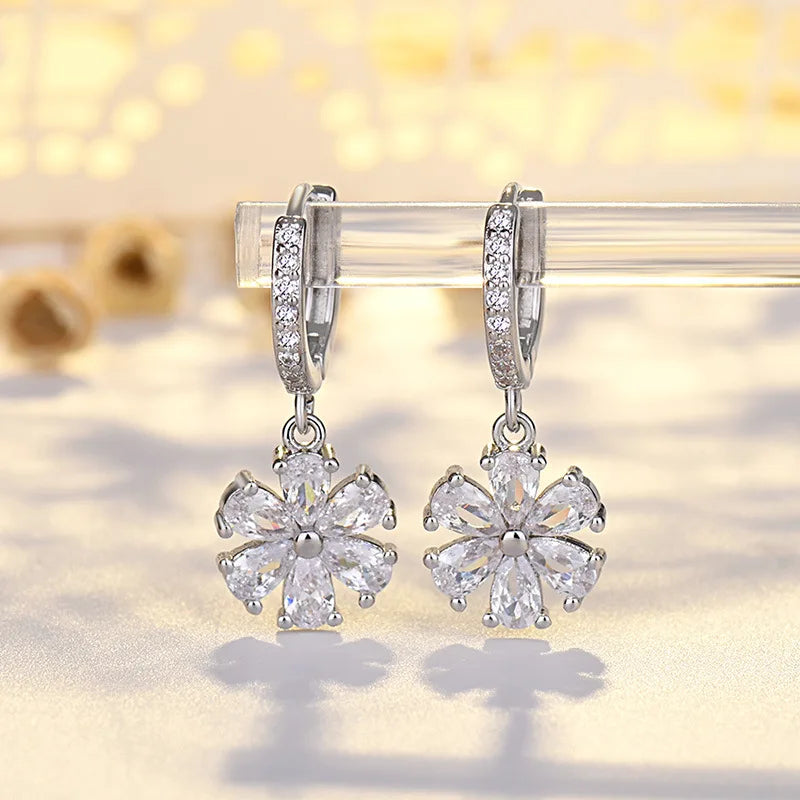 Stern-Ohrstecker aus 925er-Sterlingsilber, AAA-Zirkon, hohe Qualität für Damen, Ohrring, Hochzeit, Modeschmuck, Accessoires, Party-Geschenk