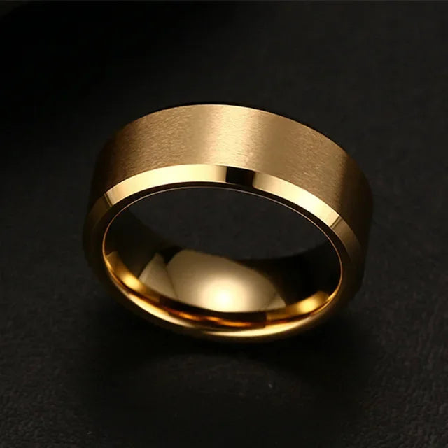 Charm-Schmuckring für Männer und Frauen, Edelstahl, schwarze Ringe, Hochzeit, Verlobung, Band, hochwertiger, mattierter Herrenschmuck