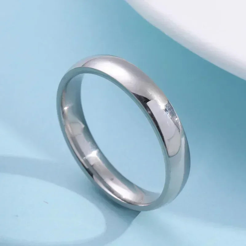 Modischer, schlichter, glatter Edelstahlring für Damen und Herren, klassische Paarringe, Hochzeit, Verlobung, Schmuck