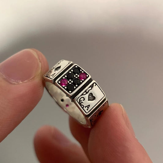 Mode Öffnung Ringe für Frauen Männer Spielkarte Finger Edelstahl Glück Poker Ring Party Mode Schmuck Geschenke Zubehör
