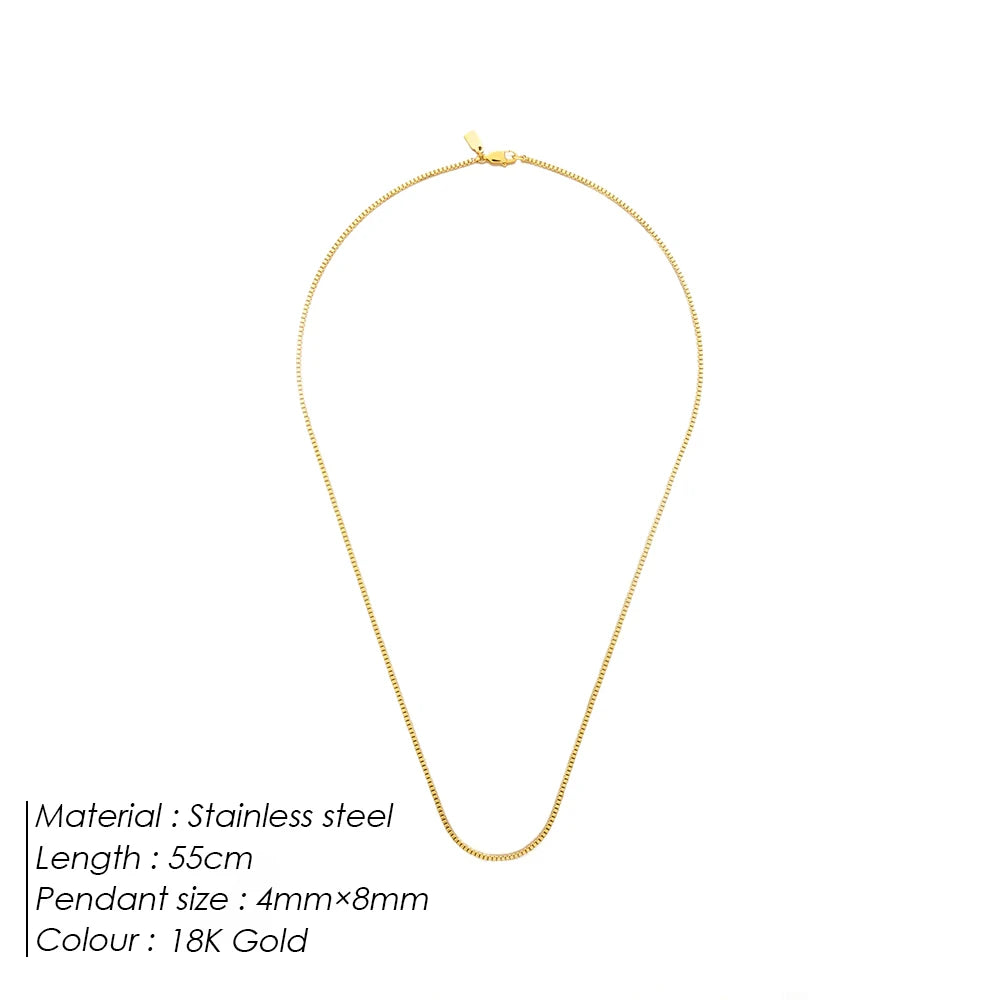 ELANDIS Edelstahl Wasserdicht Platin Charme 1,5 MM Box Kette Halskette in Weiß Goldene männer Feine Geschenk Schmuck dropshipping