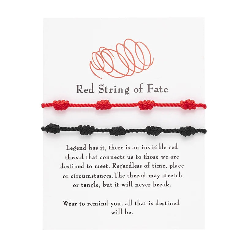 2 Teile/satz 7 Knoten Rote Schnur Armband für Frauen Männer Glück Amulett Handgemachte Seil Armbänder Freundschaft Paar Armband Schmuck Geschenk