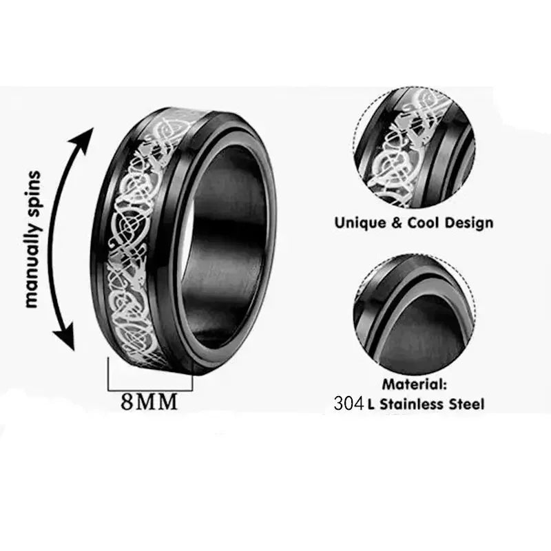 Angstring Fidget Spinner Ringe für Frauen Edelstahl Ringe Fidgets Frei drehen Anti Stress Zubehör Herrenschmuck