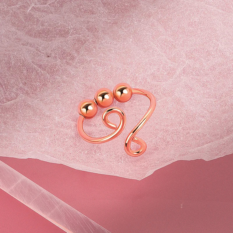 Stress Relief Runde Perlen Knuckle Ringe Für Frauen Frei Drehen Rotierenden Angst Fidget Spinner Twisted Ring Anillos Ajustables