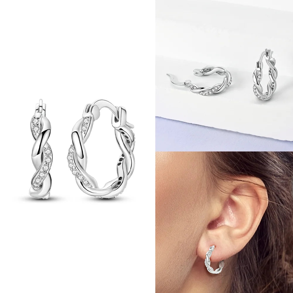 Schmetterlings-Ohrringe, Original 925er Silber, rosa Schleife, Herz, Zirkon, Stern, Blume, Ohrstecker, Damen, Schmuck, Geschenk, Liebe, Valentinstag-Set