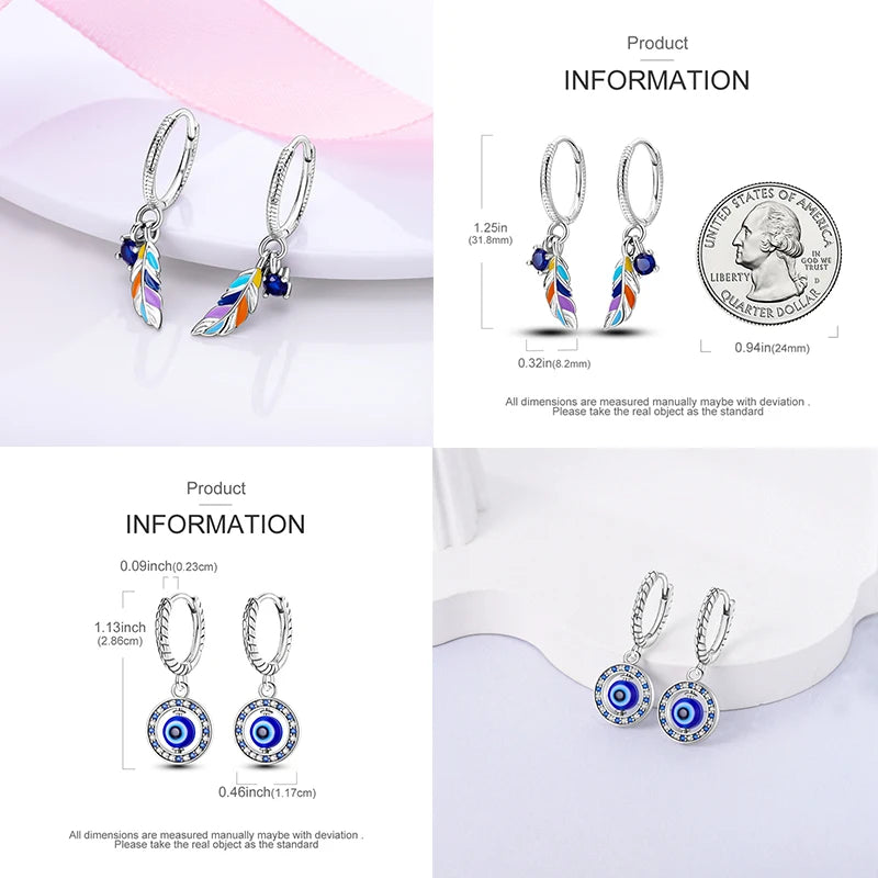 Heißer Verkauf 925 Sterling Silber Original Vielseitige Eardrop Ohrring Stern Mond Klee Creolen Für Frauen Hochzeit Verlobung Geschenk