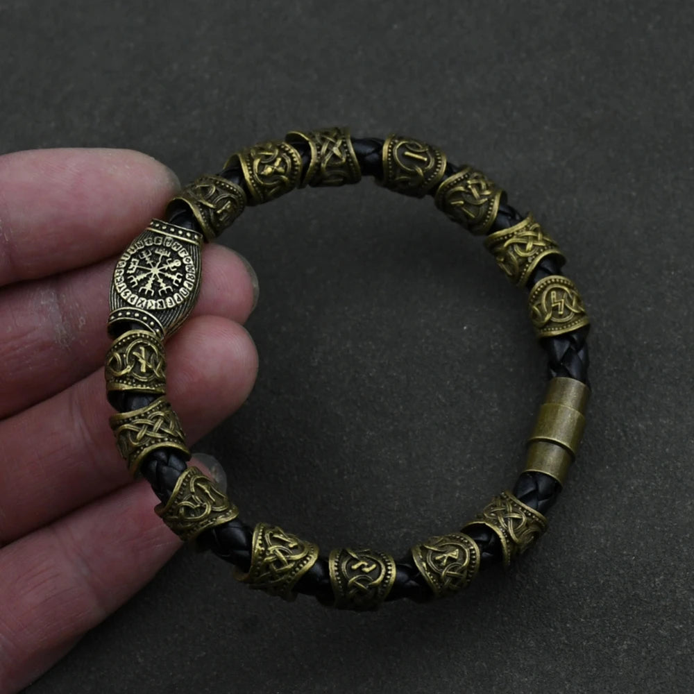 Nordisches Runen-Armband Vikingo 3 Stück/11 Stück/13 Stück/15 Stück Runen-Perlen Vegvisir Kompass Amulett Wikinger-Armband Slawisches Zubehör