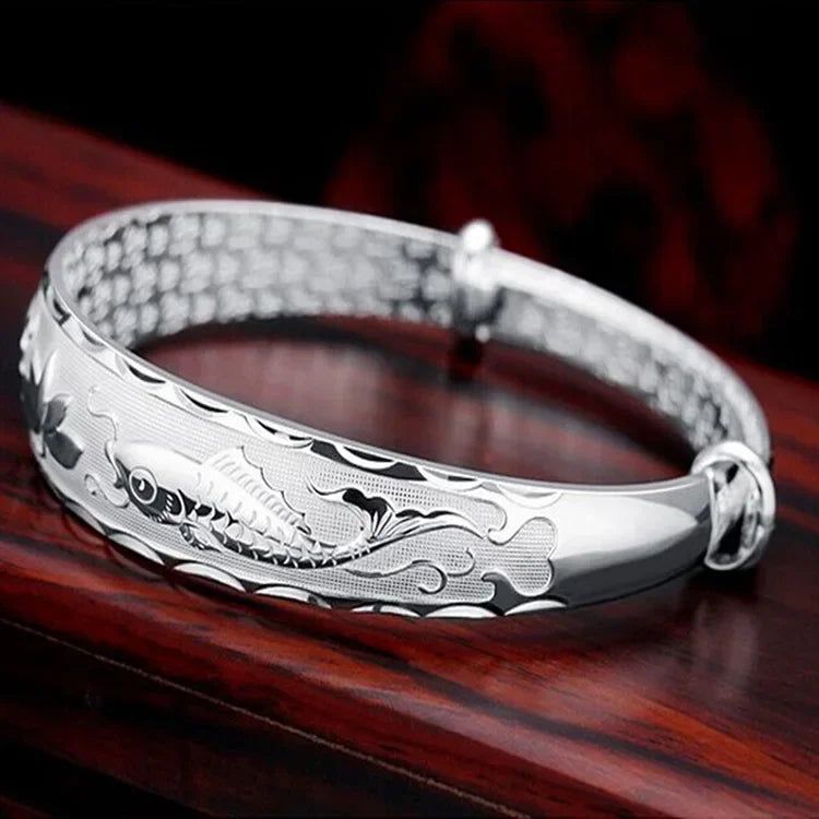 Luxuriöse Fische aus 925er-Sterlingsilber, viele Lotus-Armbänder, Armreifen für Damen, Mode, Party, Hochzeit, Designer-Schmuck, Urlaubsgeschenke