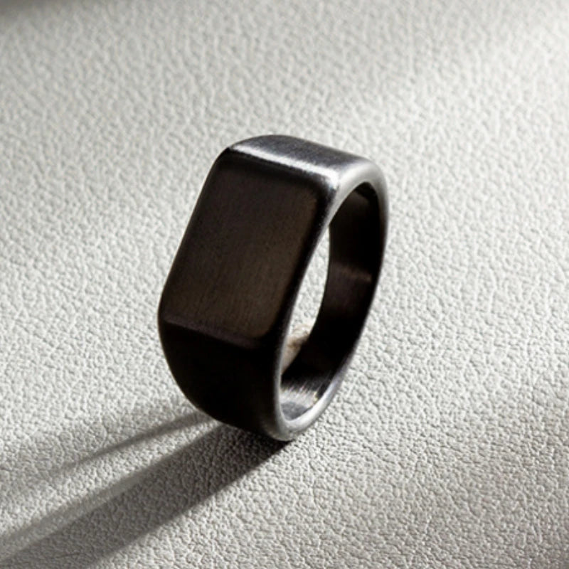 HNSP 316L Edelstahlring für Männer 2024, glatte rechteckige Dichtungsringe, Fingerschmuck, Zubehör