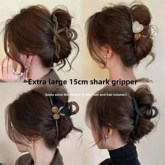 High-End Feel Schwarz 15 cm Ultra große Haarklammer Mehrzweck-Haarnadel Glatte Schleifpapierklammer Damen-Haar-Accessoires