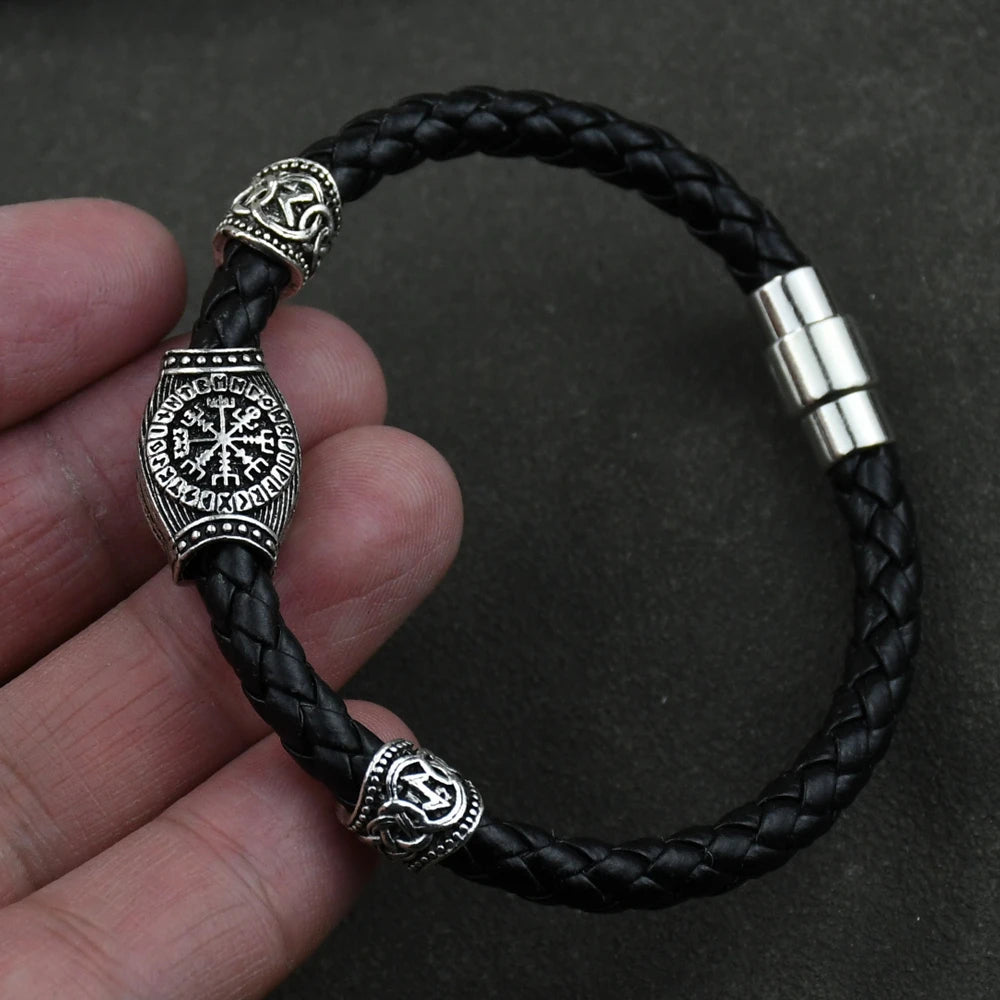 Nordisches Runen-Armband Vikingo 3 Stück/11 Stück/13 Stück/15 Stück Runen-Perlen Vegvisir Kompass Amulett Wikinger-Armband Slawisches Zubehör